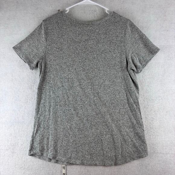 Three Dots Short Sleeve Top Women's Medium Heather Grey Rayon Soft Knit Everyday - Picture 2 of 9